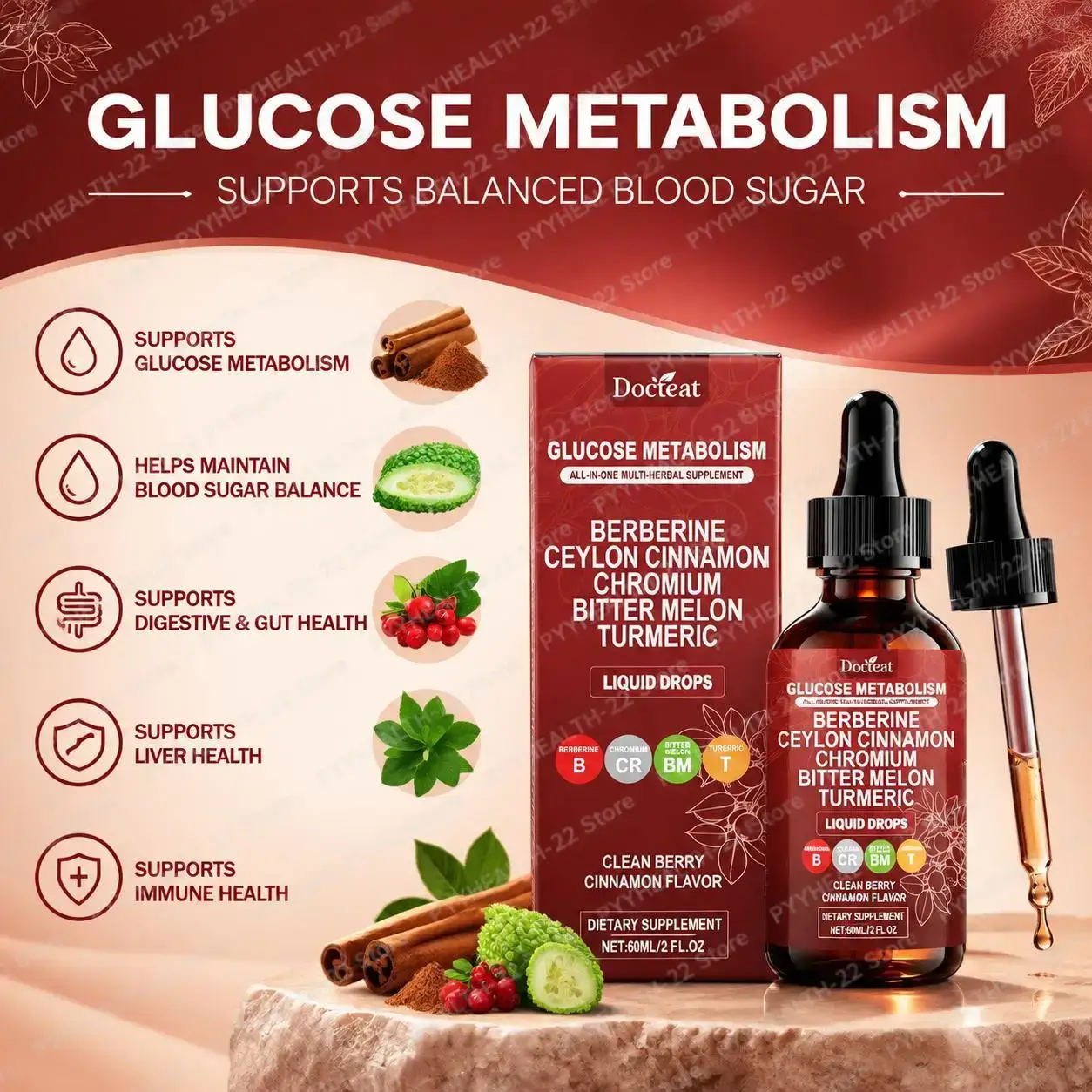 Glucose Metabolism Liquid Drop - Bitters Bottle Set recension och pris